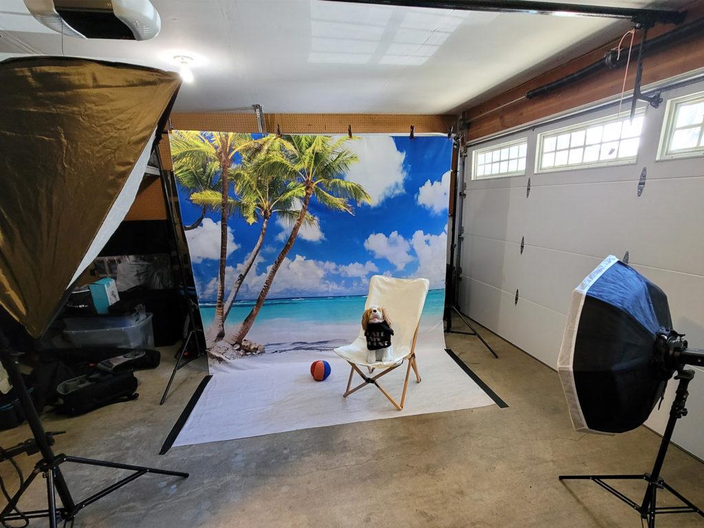 Photography backdrop with lights