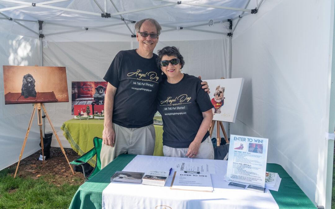 Photo of Angel Dog Photography booth at Bark in the Park event.