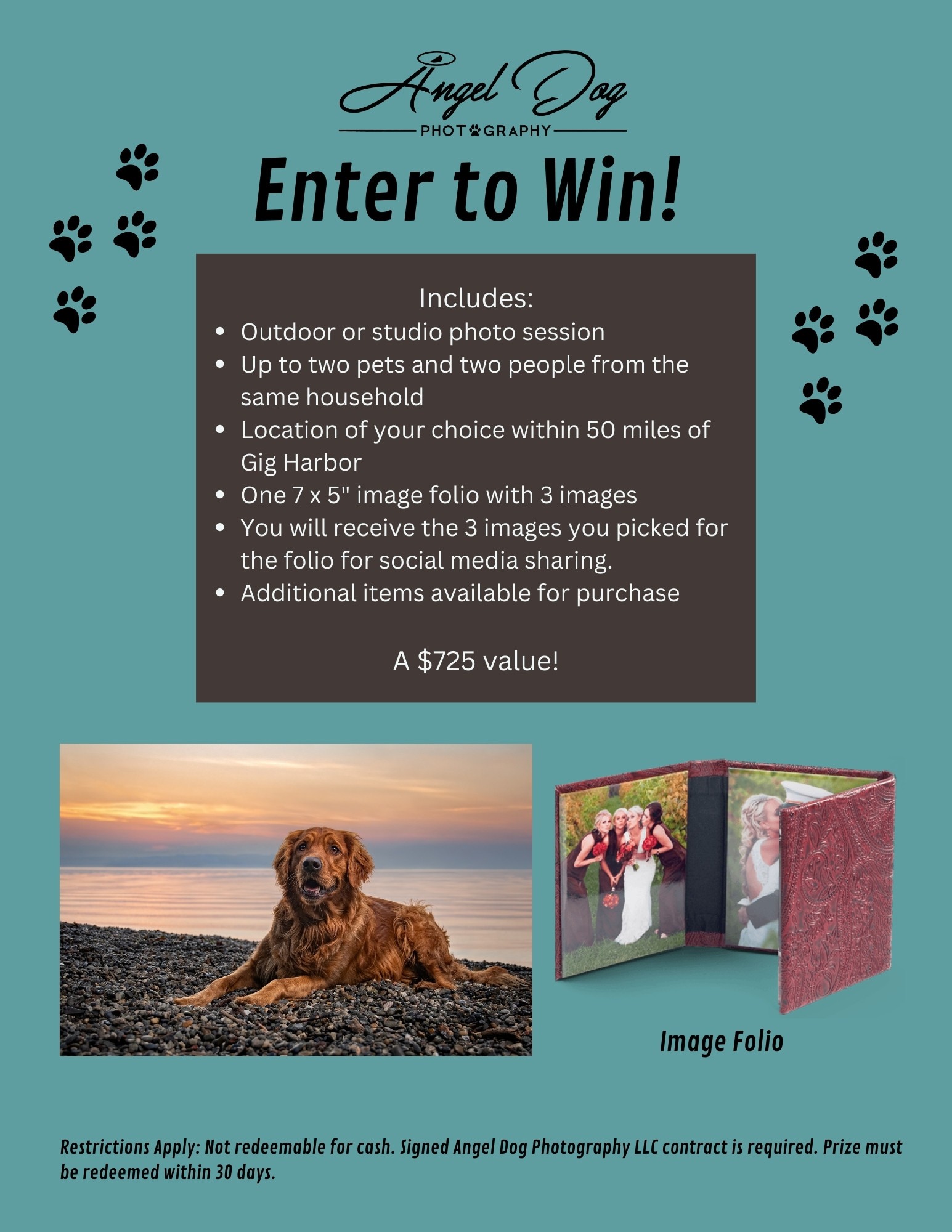 Contest flyer for complimentary photo session