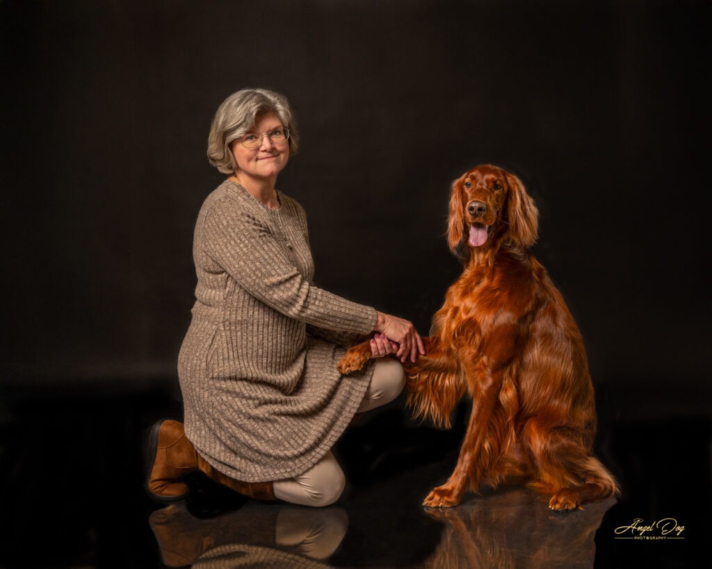 Irish Setter with his dog mom