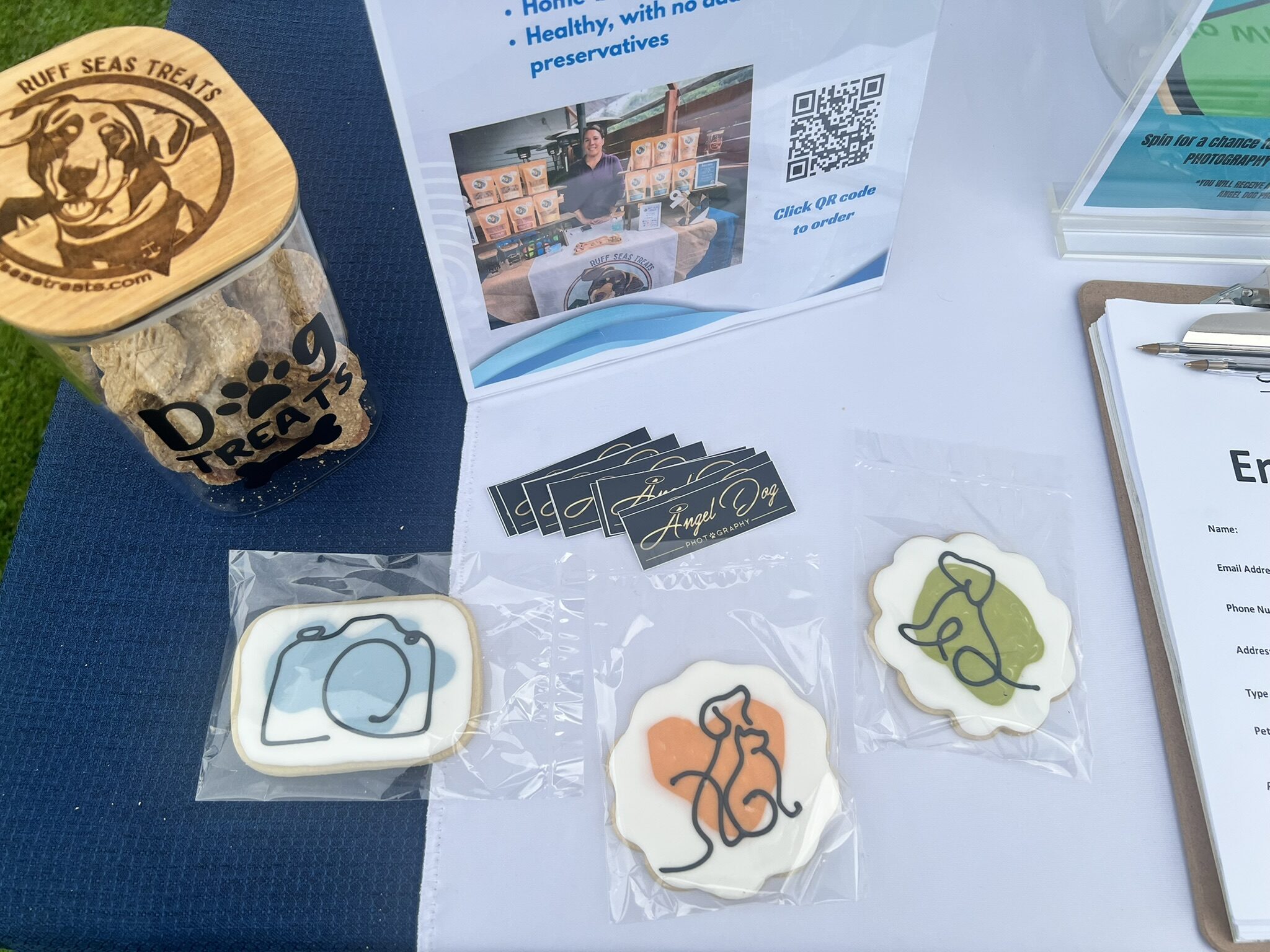 Photos of cookies that are being given away by Angel Dog Photography