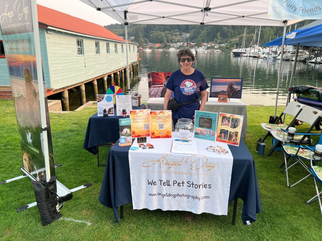Pet photography booth in downtown Gig Harbor